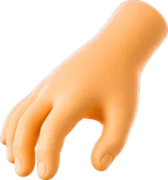 3D-hand die een kaartje grabt