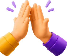 Twee handen die een high five geven