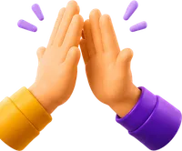Twee handen die een high five geven
